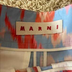 Marni Blue and Coral Abstract Print Women's Shorts